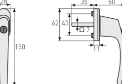 Abus raamkruk FG71 F1 SKG**