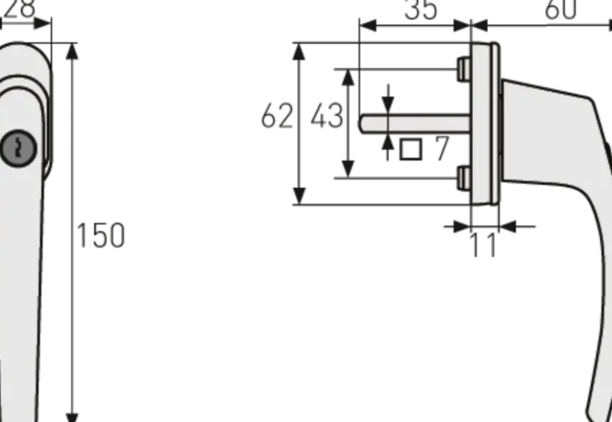 Abus raamkruk FG71 zwart SKG**