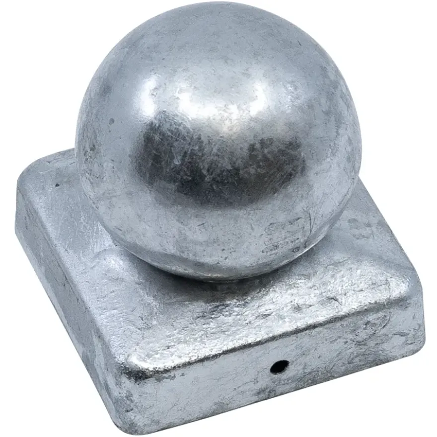 Afdekkap paalbol tuinpaal verzinkt 7x7 cm