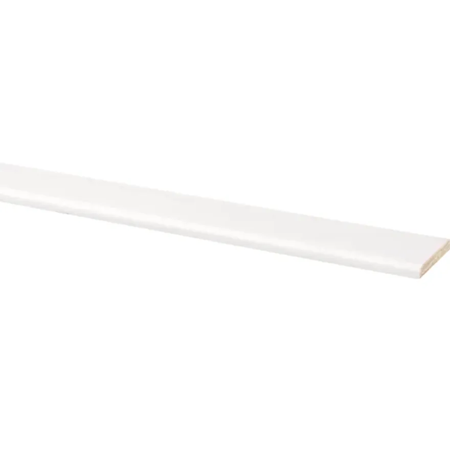 Afdeklijst grenen 6x37 mm wit gegrond lengte 270 cm
