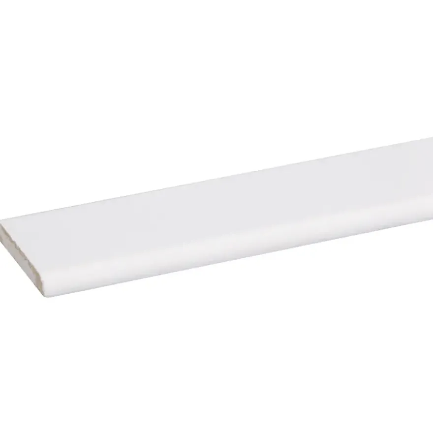 Afdeklijst grenen 6x37 mm wit gegrond lengte 270 cm