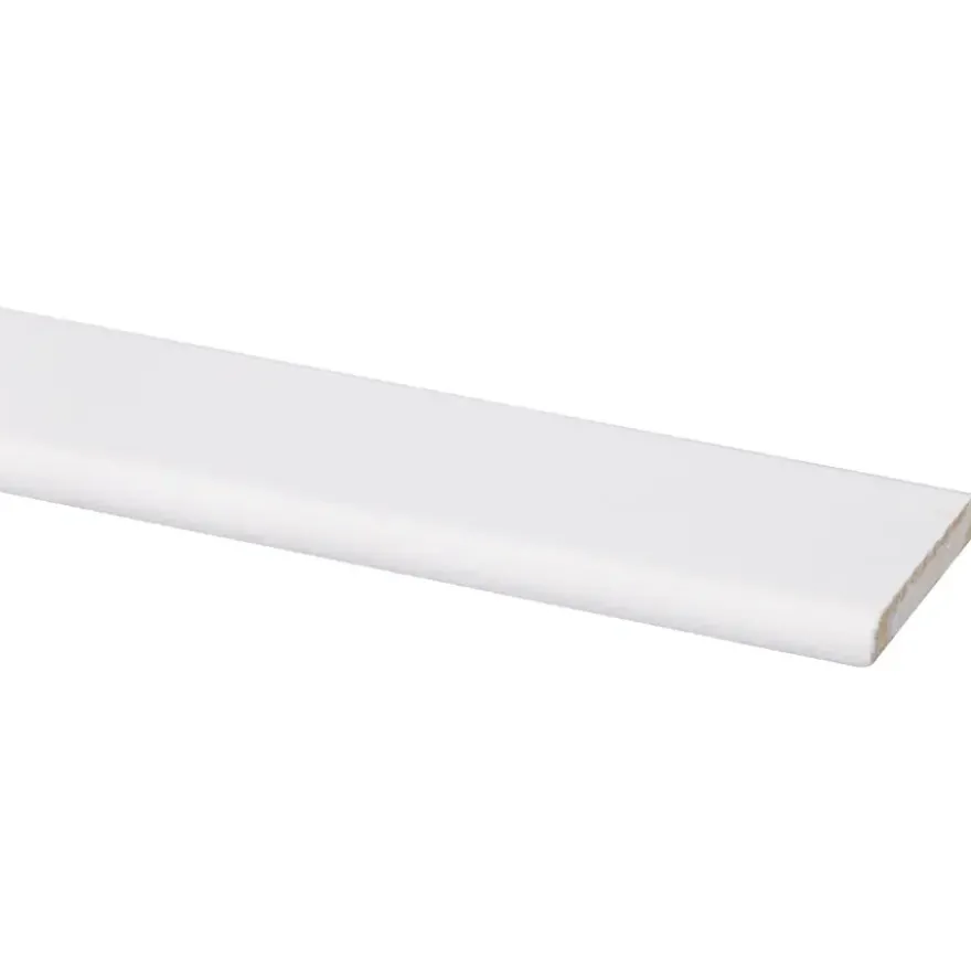 Afdeklijst grenen 6x37 mm wit gegrond lengte 270 cm