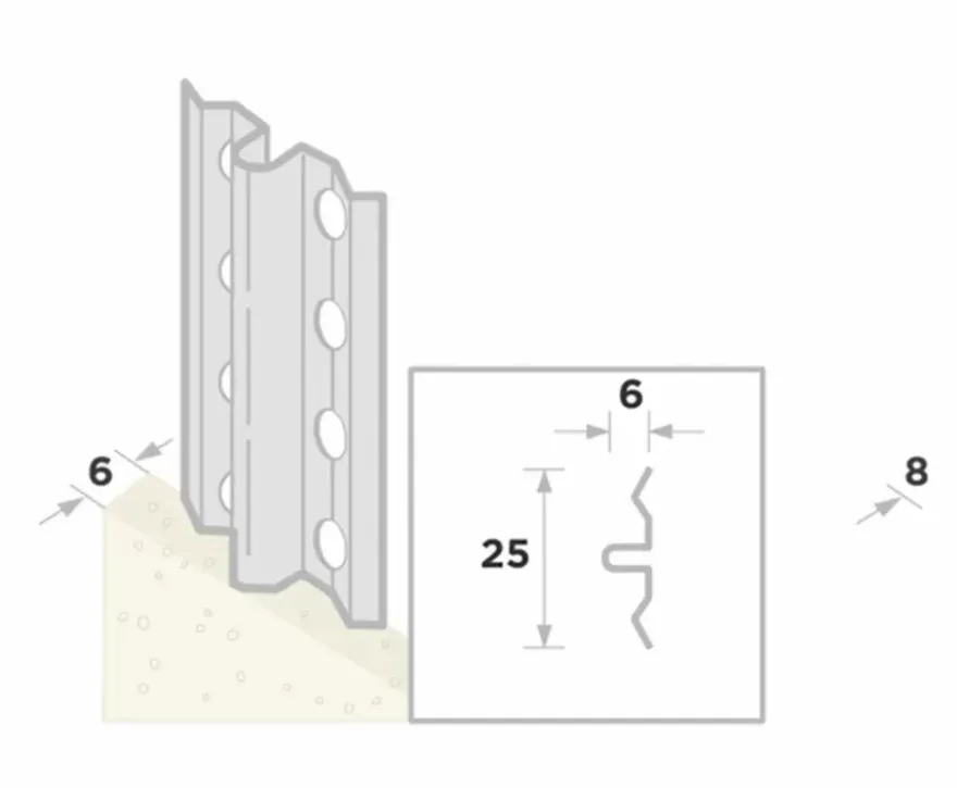 Afreiprofiel aluzink staal 260 cm