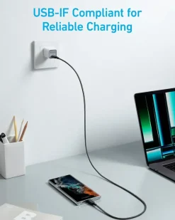 Anker 322 USB-C naar USB-C kabel snelladen 2 m zwart