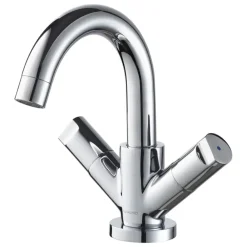 Aqualino Wastafelkraan Fortore 2-knops met Waste Chroom