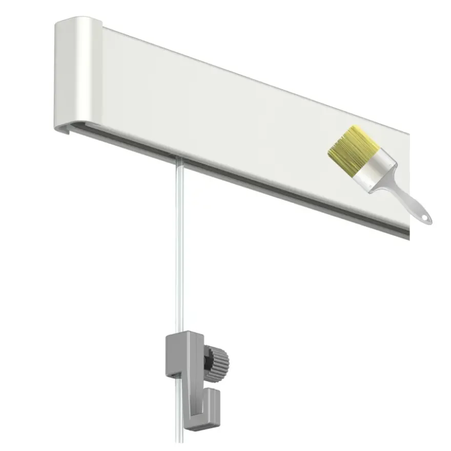 Artiteq Click Rail schilderij ophangsysteem compleet 4 meter wit RAL 9016 overschilderbaar