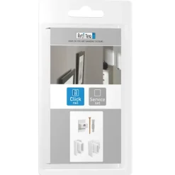 Artiteq schilderij ophangsysteem service set voor Click Rail wit en wit overschilderbaar