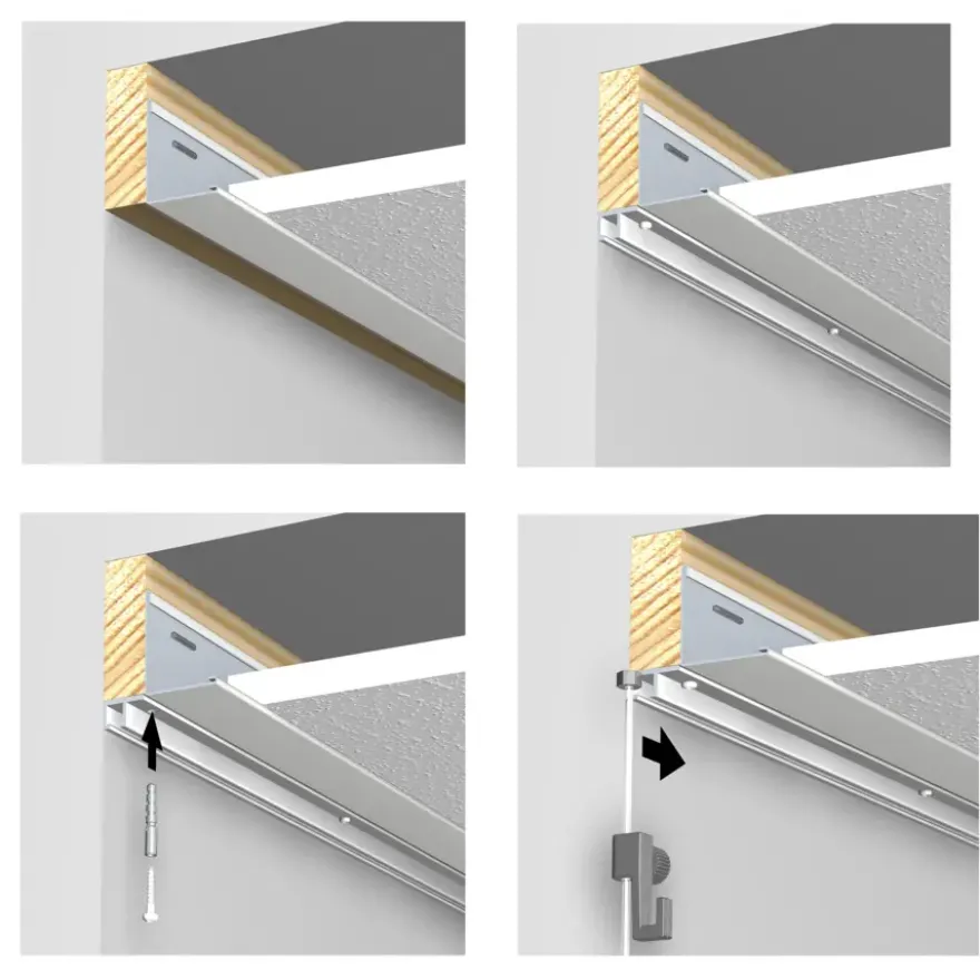 Artiteq Top Rail schilderij ophangsysteem compleet 2 meter wit RAL 9003