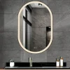 Atlantic badkamerspiegel Dona met verlichting ovaal 90 x 60 cm chroom - met zwarte aluminium rand