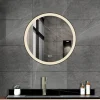Atlantic badkamerspiegel Janessa met verlichting rond ø 60 cm chroom - met zwarte aluminium rand