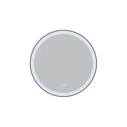 Atlantic badkamerspiegel Janessa met verlichting rond ø 60 cm chroom - met zwarte aluminium rand