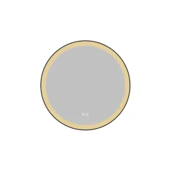 Atlantic badkamerspiegel Janessa met verlichting rond ø 60 cm chroom - met zwarte aluminium rand
