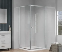 Atlantic douchecabine Roan met draaideur zilver hoek 90 x 90 cm