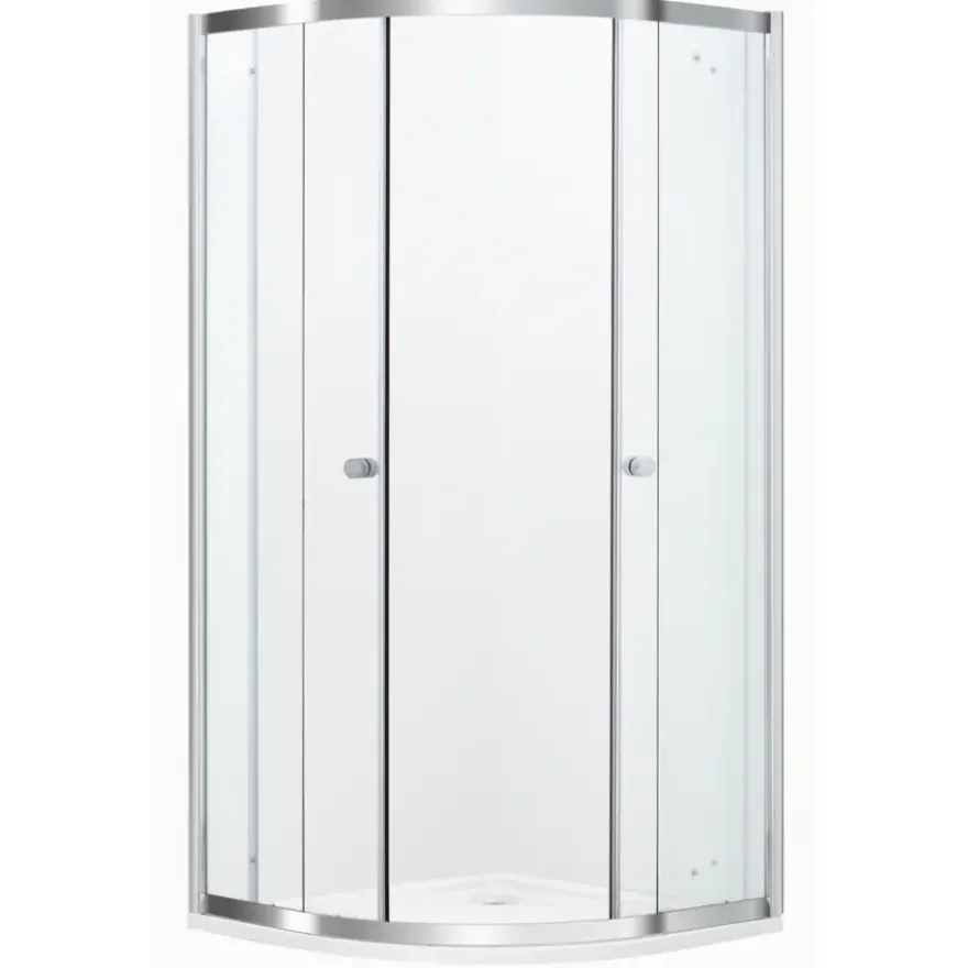 Atlantic douchecabine Silas met schuifdeur zilver kwartrond 90 x 90 cm