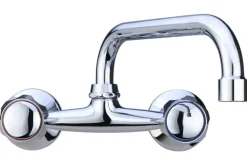 Atlantic keukenkraan Thomas 2-knops bovenuitloop chroom 15 cm