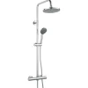 Atlantic regendoucheset Asher met handdouche 3 standen en thermostaatkraan chroom - hartafstand kraan 15 cm
