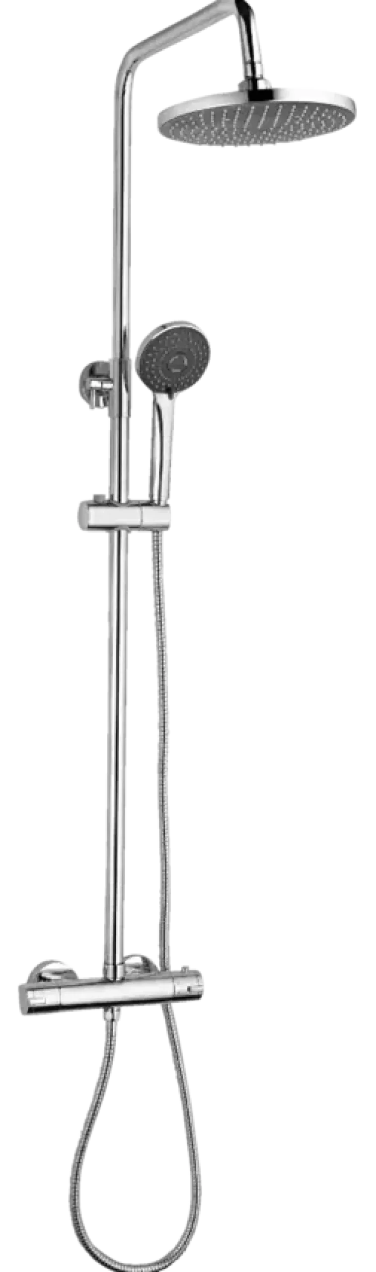 Atlantic regendoucheset Asher met handdouche 3 standen en thermostaatkraan chroom - hartafstand kraan 12 cm