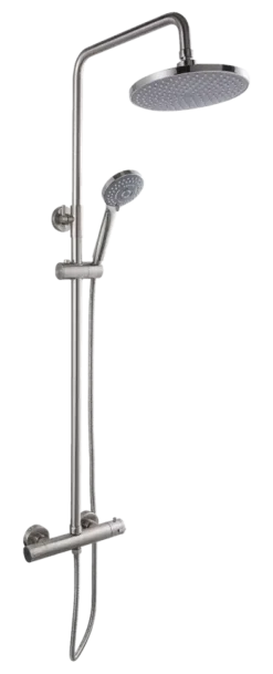 Atlantic regendoucheset Asher met handdouche 3 standen en thermostaatkraan RVS - hartafstand kraan 15 cm