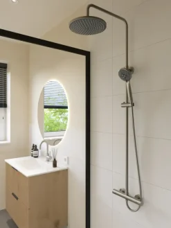 Atlantic regendoucheset Asher met handdouche 3 standen en thermostaatkraan RVS - hartafstand kraan 15 cm