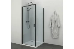 Atlantic regendoucheset Asher met handdouche 3 standen en thermostaatkraan zwart - hartafstand kraan 15 cm