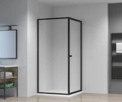 Atlantic Roan Douchewand en -deur 90x90x190cm Zwart