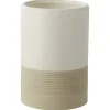 Atlantic tandenborstelbeker keramiek met ribbels Wit/Zand