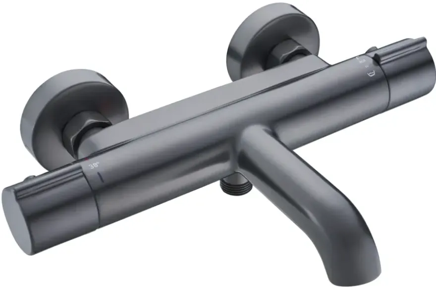 Atlantic thermostatische badkraan Colin gun metal 15 cm