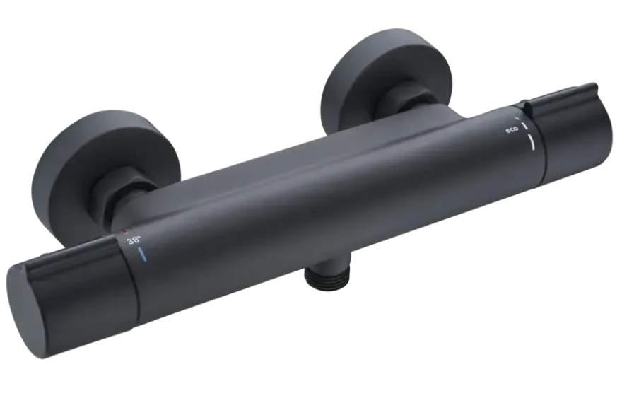 Atlantic thermostatische douchekraan Colin zwart 15 cm