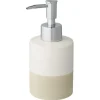 Atlantic zeepdispenser keramiek met ribbels Wit/Zand