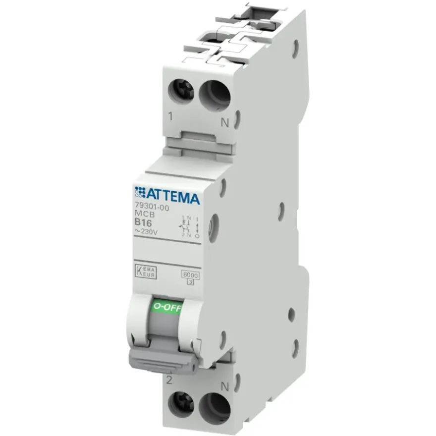 Attema Installatieautomaat 1P+N 16A B-kar AT90200