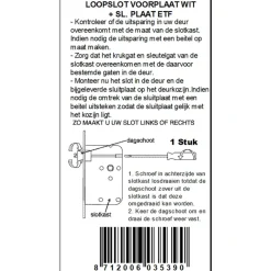 ATZ Insteekslot loopslot met witte voorplaat Doorn 50mm