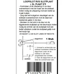 ATZ Insteekslot loopslot met RVS voorplaat Doorn 50mm