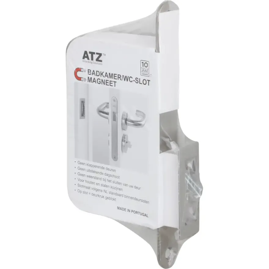 ATZ Magneet insteekslot badkamerslot/wc-slot met RVS voorplaat Doorn 50mm