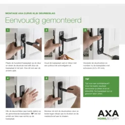 AXA deurkrukset Curve Blok aluminium blindschild klaviersleutel