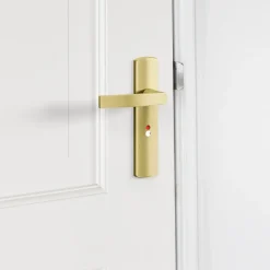 AXA deurkrukset Curve klik blindschild met wc-/badkamersluiting goud