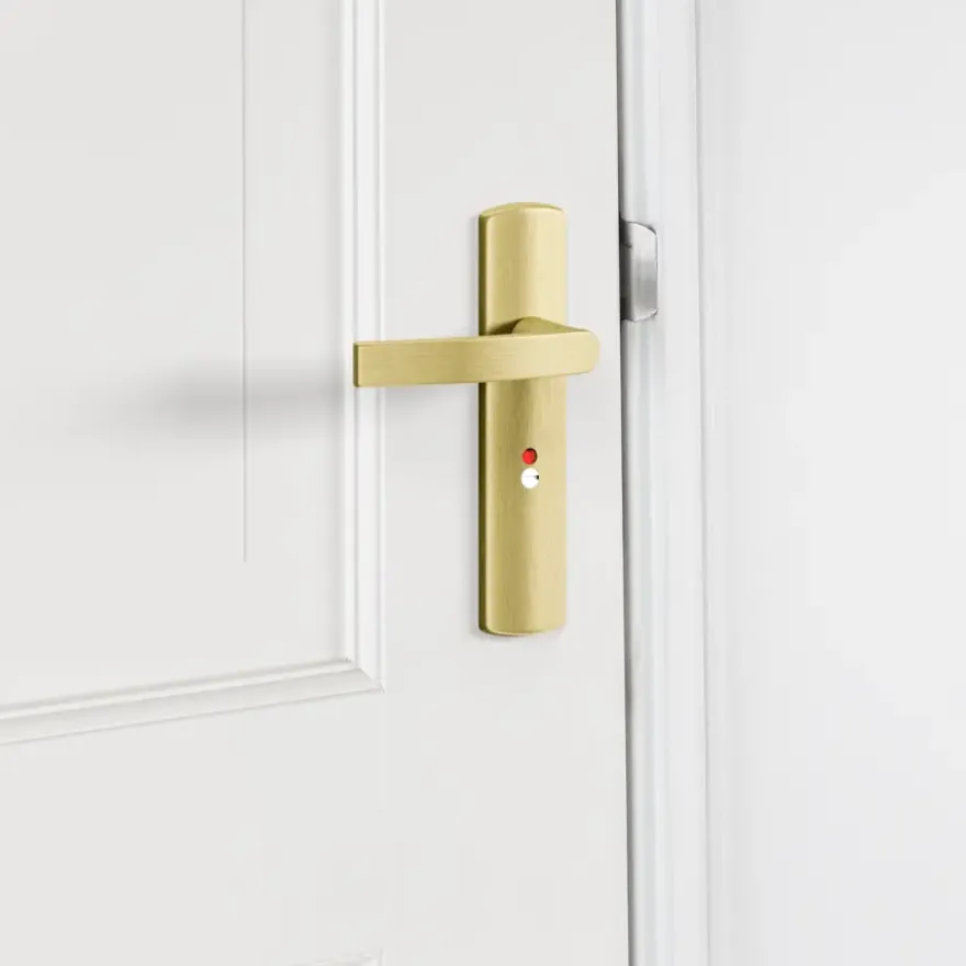 AXA deurkrukset Curve klik blindschild met wc-/badkamersluiting goud