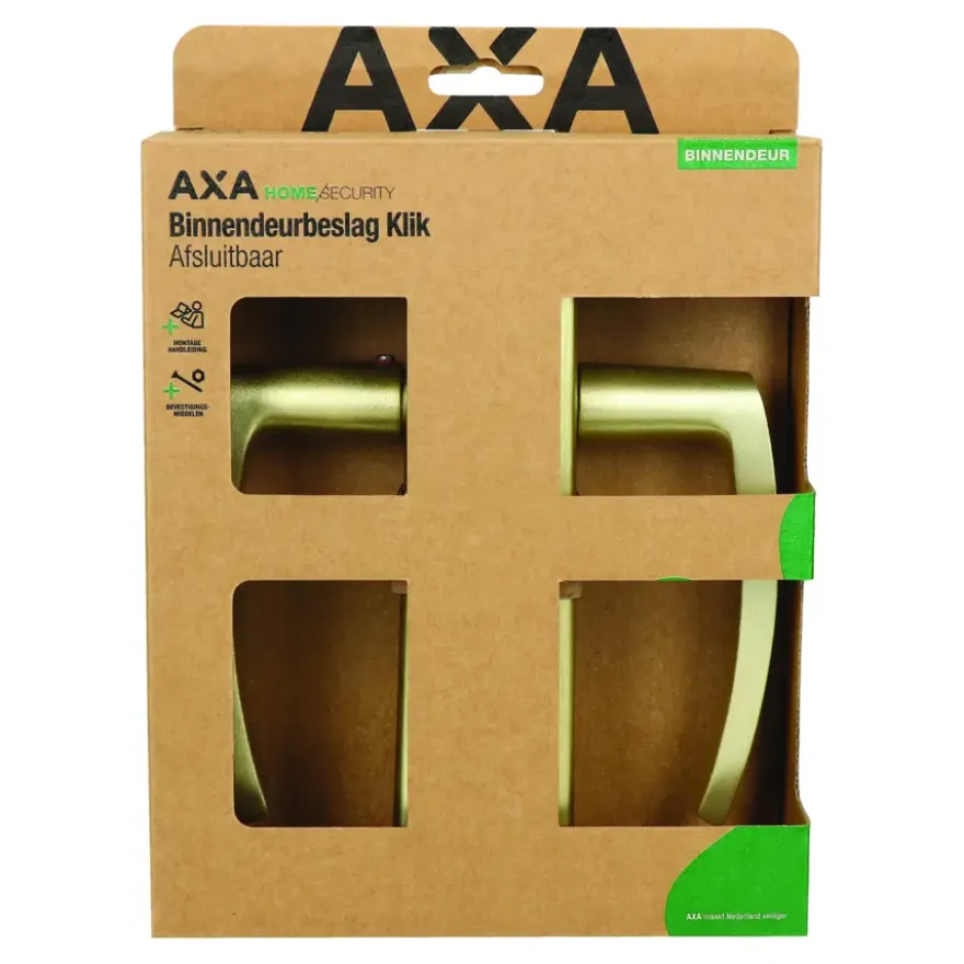 AXA deurkrukset Curve klik blindschild met sleutelgat goud