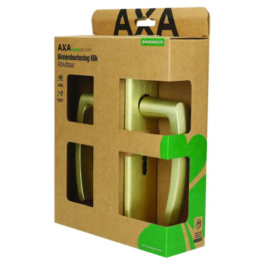 AXA deurkrukset Curve klik blindschild met sleutelgat goud