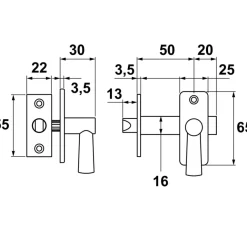AXA inboorgrendel doornmaat 50mm zwart incl sluitplaat