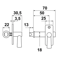 AXA inboorgrendel doornmaat 50mm zwart incl sluitkom