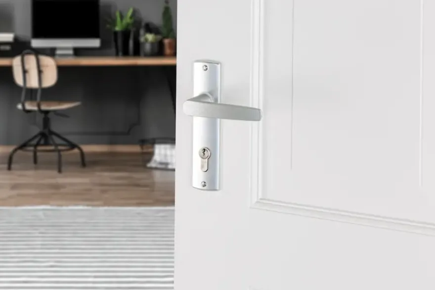 AXA langschild binnendeur aluminium kruk/cilinder 72 mm
