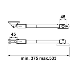 AXA telescopische raamuitzetter grijs 35 cm buitendraaiend
