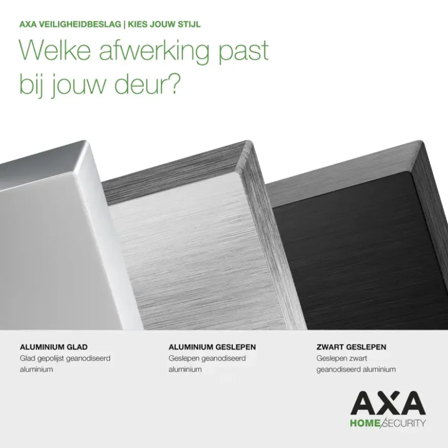 AXA veiligheidsbeslag Edge achterdeur aluminium langschild met SKG 3-sterren 55 mm