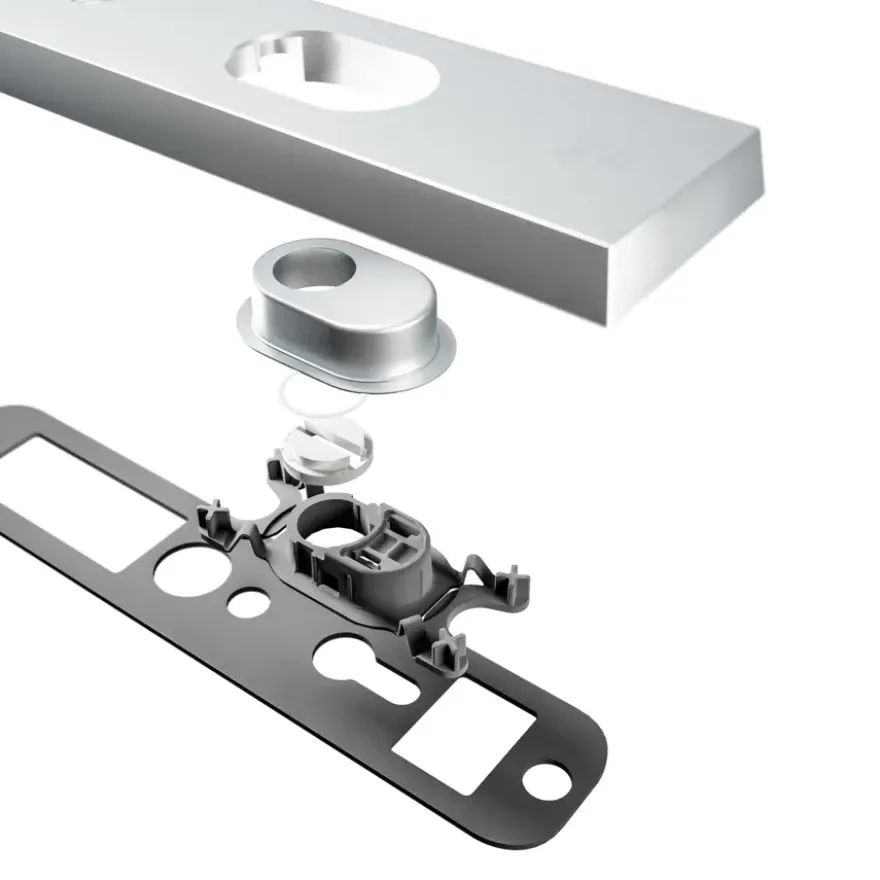 AXA veiligheidsbeslag Edge achterdeur aluminium langschild met SKG 3-sterren 92 mm