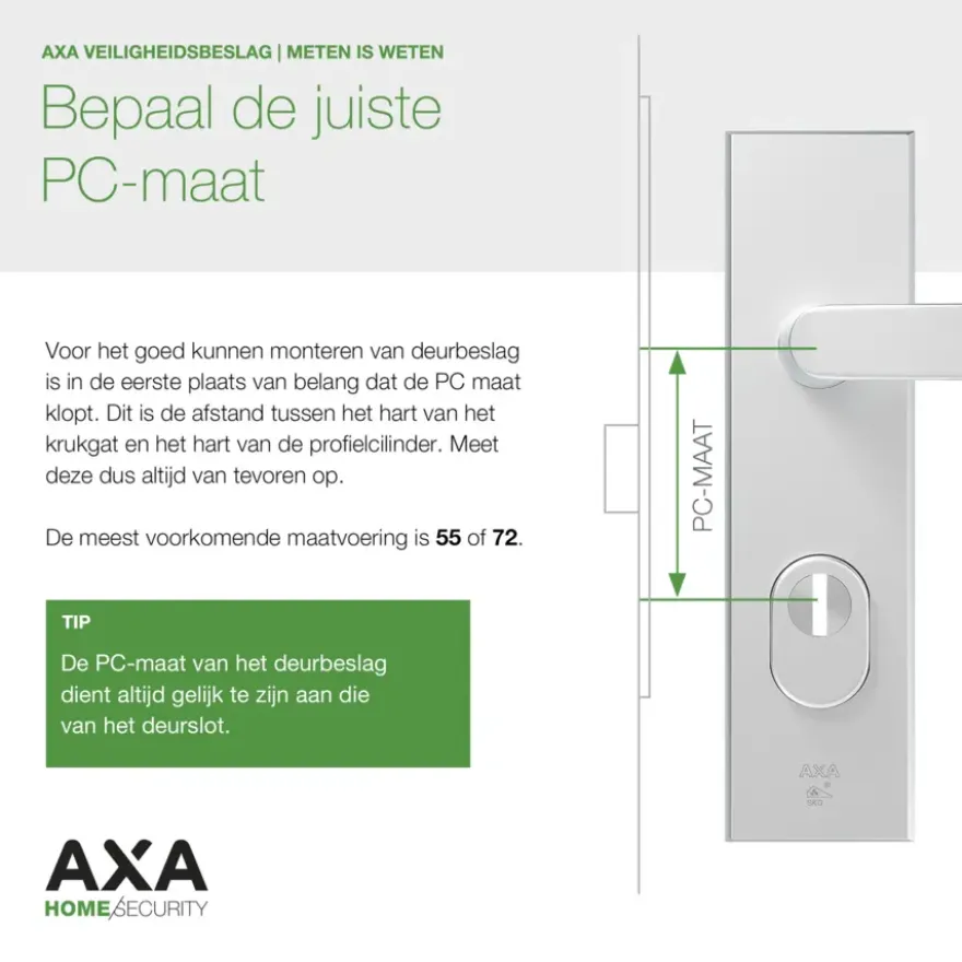 AXA veiligheidsbeslag Edge achterdeur aluminium langschild met SKG 3-sterren 92 mm