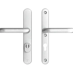 AXA veiligheidsbeslag Oval achterdeur aluminium smal schild met SKG 3-sterren 72 mm