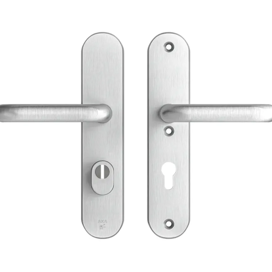 AXA veiligheidsbeslag Oval achterdeur aluminium langschild met SKG 3-sterren 72 mm