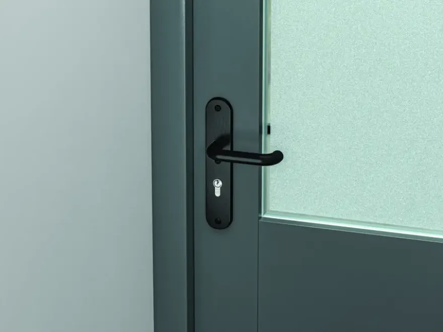 AXA veiligheidsbeslag Oval achterdeur zwart langschild met SKG 3-sterren 55 mm