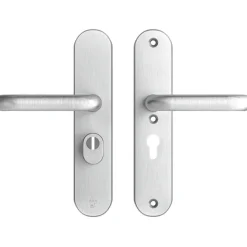 AXA veiligheidsbeslag Oval achterdeur aluminium langschild met SKG 3-sterren 55 mm