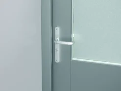 AXA veiligheidsbeslag Oval achterdeur aluminium smal schild met SKG 3-sterren 55 mm